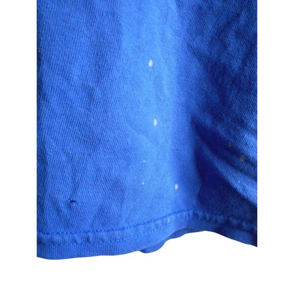 Gildan Blue Pocket T Shirt Sz L 100% Cotton  well worn - Picture 2 of 5